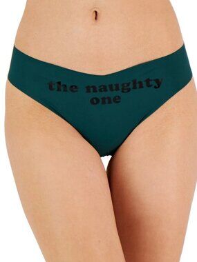 Jenni Women's No-Show Invisible Thong Panty Underwear, The Naughty One, Green